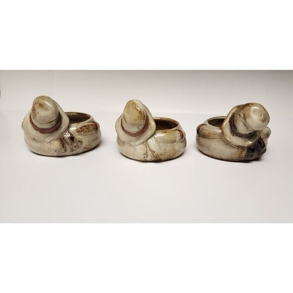 Primitive Home Collection Snowman Triple Server - 3 Salsa or Dip Bowls - Picture 4 of 6
